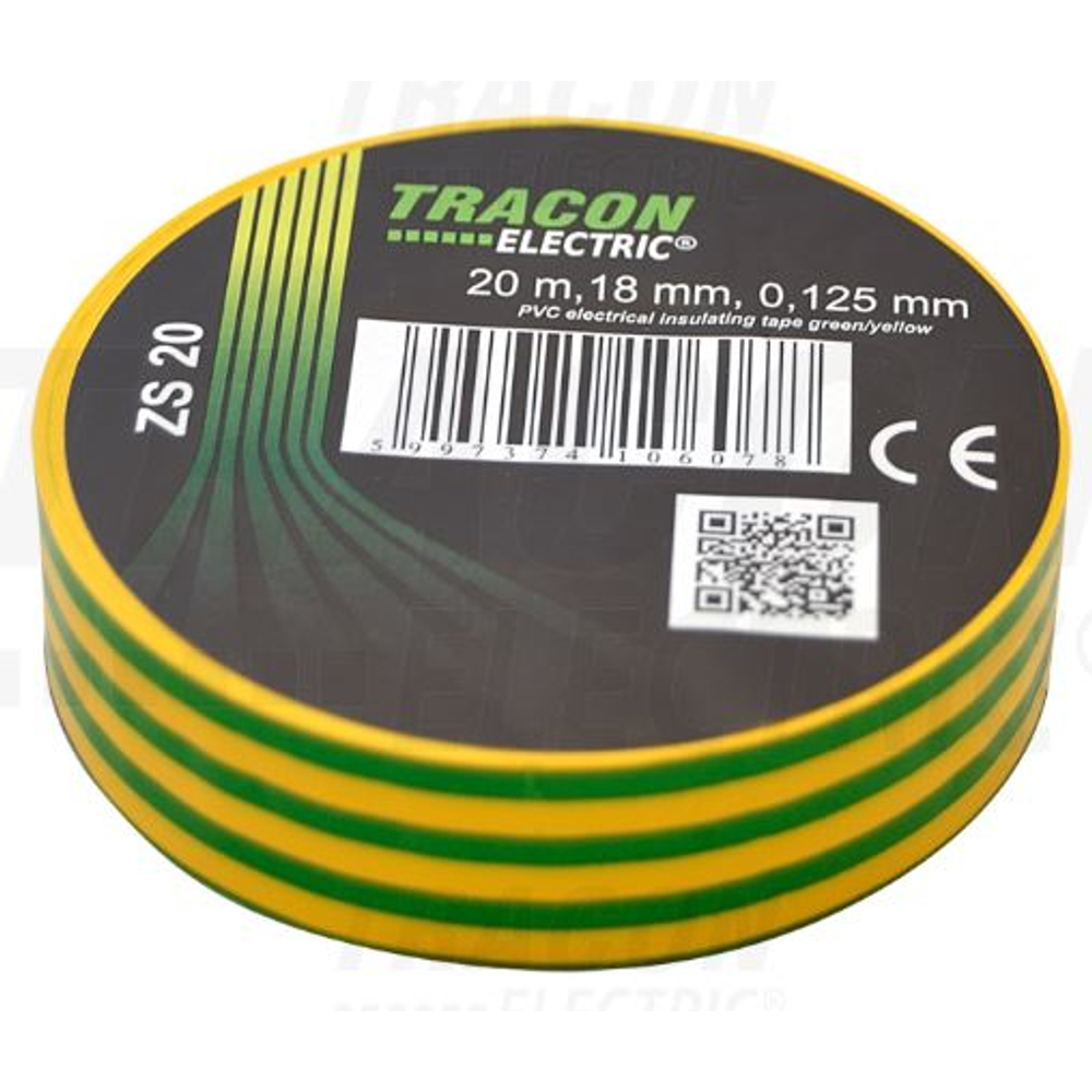 PVC szigetelőszalag zöld/sárga