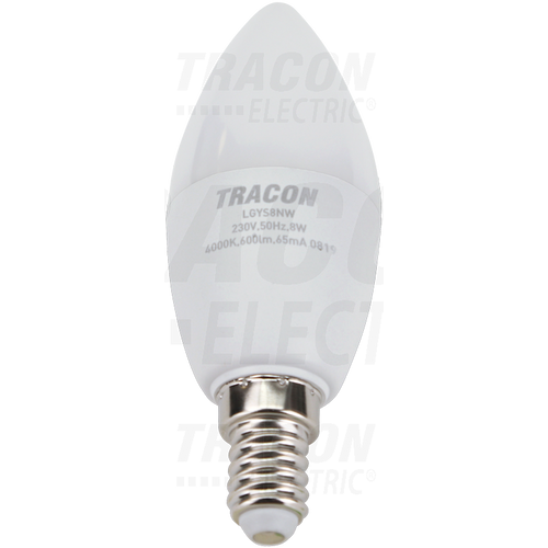 Led Gyertya E14 8W, Meleg fehér
