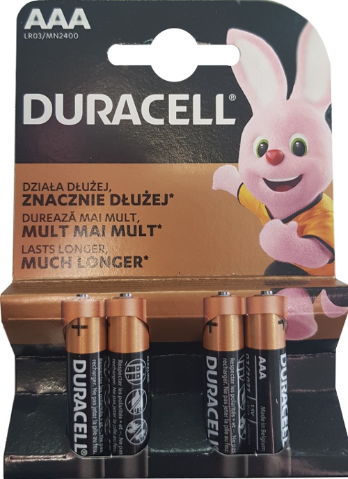 Duracell AAA elem, 4db/bliszter