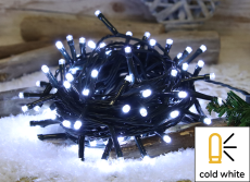Karácsonyi hideg fehér LED fényfüzér, 20m